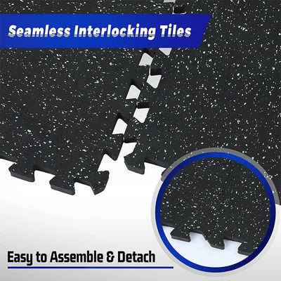E-PURCHASING 0.56 Inch Thick Exercise Equipment Mats 6 Tiles EVA Foam Mats with Rubber Top Interlocking Rubber Floor