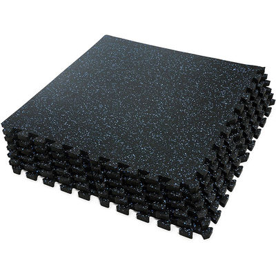 E-PURCHASING 0.56 Inch Thick Exercise Equipment Mats 6 Tiles EVA Foam Mats with Rubber Top Interlocking Rubber Floor