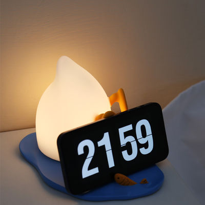 E-PURCHASING Duck Night Light Cute Animal Silicone Timing Nursery Night Light Rechargeable Table Lamp