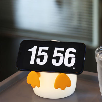 E-PURCHASING Duck Night Light Cute Animal Silicone Timing Nursery Night Light Rechargeable Table Lamp