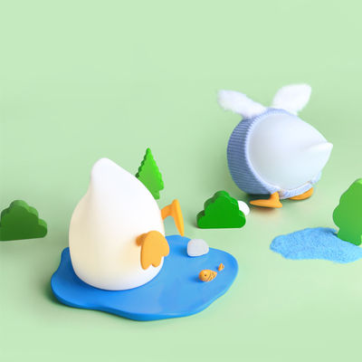 Duck Night Light, USB Silicone NightLight, Cute Animal Bedside Table Lamp With 15 Min Timer & Touch Control (Color : A)