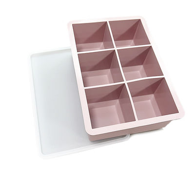 Silicone Ice Cube Trays with Lid Easy Release Big Ice Cube Molds for Whiskey Cocktail Drinks Freezer  4 Colors