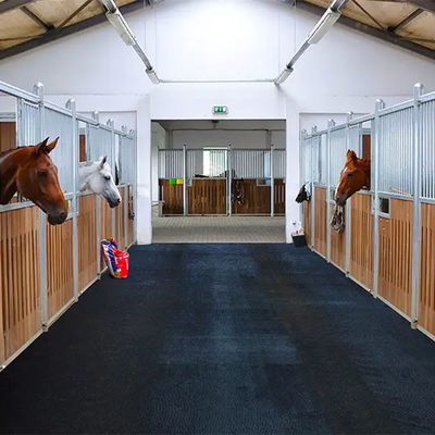American Floor Mats Horse Stable Mats Heavy Duty Stall Mats Durable Rubber Flooring Solid Black 1/2" Thick 4' X 6' Mat