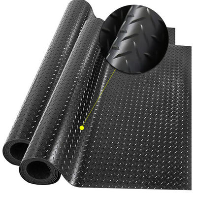 Rubber Diamond-Plate Rubber Flooring Rolls With 3 Mm X 4 Ft X 3 Ft Rolls Black Color