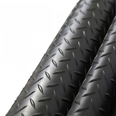 E-Purchasing 1/8" x 4'x10' Rubber Diamond-Plate Pattern Flooring, Black in Color