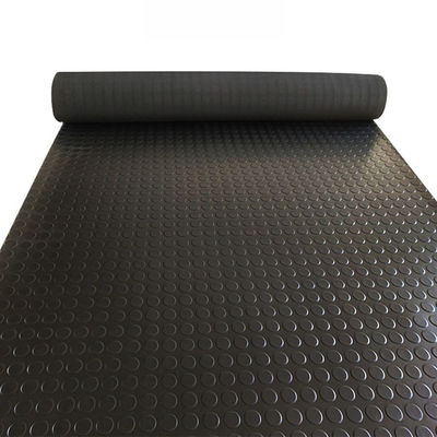 Non-Slip Rubber Floor Mat With Custom Size Coin Bump Pattern Anti-Slip Black Round Stud Coin Rubber Floor rolls
