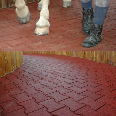 Anti Slip Horse Stable Floors Driveway Dog Bone Recycled Rubber Flooring Tile Paver For Horse Walkers