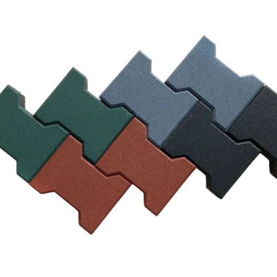 8 Inch X 6-3/8 Inch X 1-3/4 Inch Non-Slip Surface Dog Bone Paver Rubber Tiles