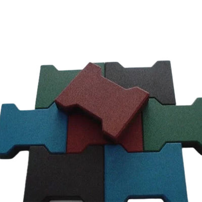 8 Inch X 6-3/8 Inch X 1-3/4 Inch Non-Slip Surface Dog Bone Paver Rubber Tiles