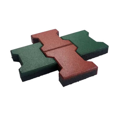 8 Inch X 6-3/8 Inch X 1-3/4 Inch Non-Slip Surface Dog Bone Paver Rubber Tiles