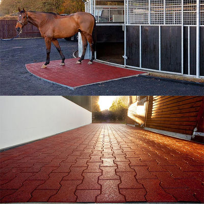 Non-Slip Excellent Sound Reduction Rubber Flooring Accessories H-Shape Rubber Paver For Horse Stall