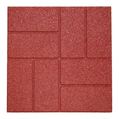 Rubber Paver 16"X16" For Racecourse Access And Step Stone And Walk Way Safety Rubber Tile Red (6 Pcs Per Pack)