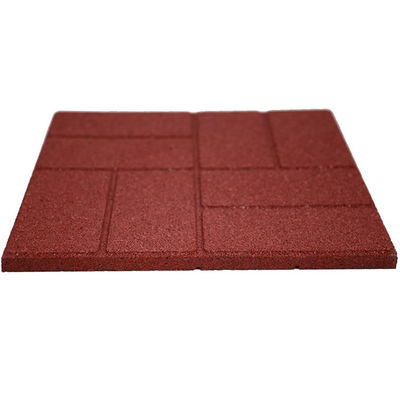 Rubber Paver 16"X16" For Racecourse Access And Step Stone And Walk Way Safety Rubber Tile Red (6 Pcs Per Pack)