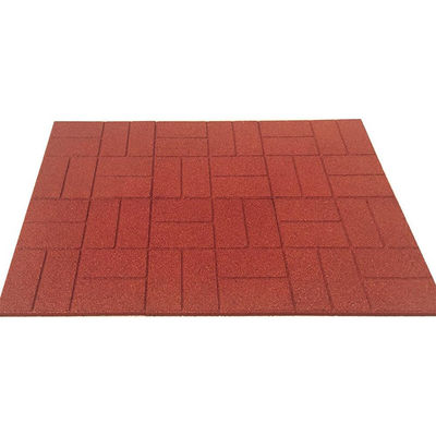 Rubber Paver 16"X16" For Racecourse Access And Step Stone And Walk Way Safety Rubber Tile Red (6 Pcs Per Pack)