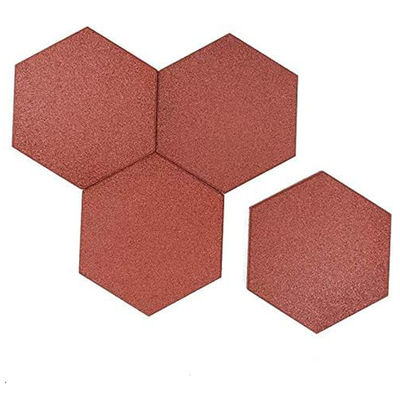 Hexagon Rubber EPDM/SBR Pavers Red Color Rubber Brick For Equestrian And Racecourse Area