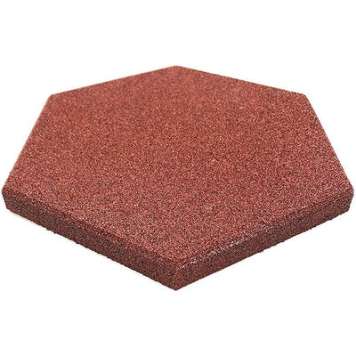 Hexagon Rubber EPDM/SBR Pavers Red Color Rubber Brick For Equestrian And Racecourse Area