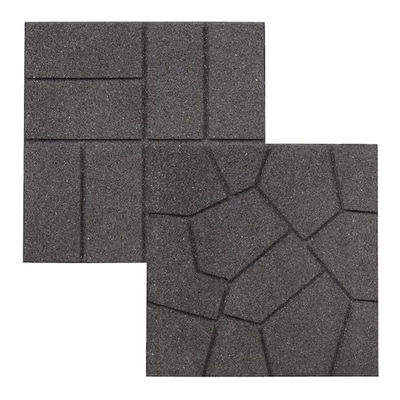 Gray Color And 8 Tiles Rubber Dual Sided Rubber Paver Tile-16" X 16" X 3/4" Inch