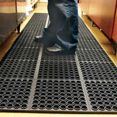 Anti-Fatigue Non-Slip Interlocking Rubber Floor Mat Heavy Duty Commercial Interlock Mats For Indoor Restaurant Kitchen