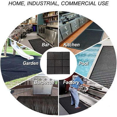 Anti-Fatigue Non-Slip Interlocking Rubber Floor Mat Heavy Duty Commercial Interlock Mats For Indoor Restaurant Kitchen