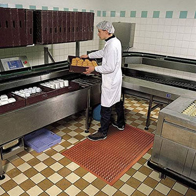 Anti- Slip Rubber Floor Mat With Interlocking Part For Restaurant Kitchen Bar Garden Outdoor Wet Area(36"X 36") Black