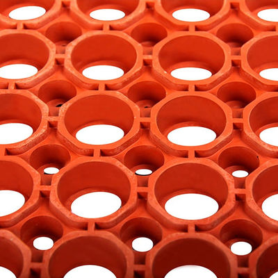 Lightweight Restaurant Rubber Floor Mat With Drainage Holes, Anti-Fatigue Mats, Red, T30 Competitor