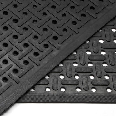 American Floor Mats Anti Slip Mat Floor Slip Resistant Black 4' X 6' Rubber Drainage Mat 3/8 Inch Thickness