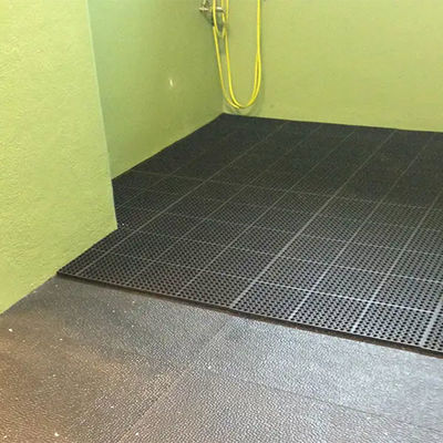 Anti Slip Rubber Grating For Horse Shower 24" X 36" Black Hollow Rubber Mats