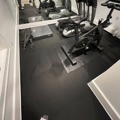 0.56'' Thick Exercise Equipment Mats, 48 Sq Ft Eva Foam Mats With Rubber Top
