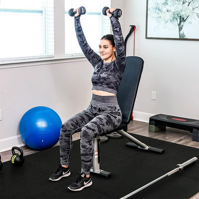 0.56'' Thick Exercise Equipment Mats, 48 Sq Ft Eva Foam Mats With Rubber Top