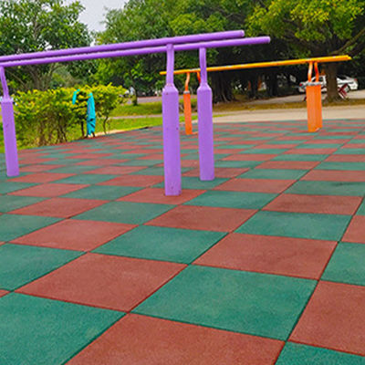 500mm Rubber Playground Tiles Rubber Tiles Green Or Red Rubber Mats