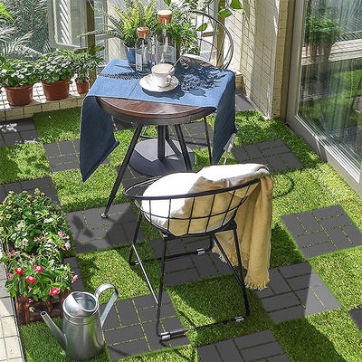 E-Purchasing Rubber Interlocking Deck Tiles, 9 Pack Patio Flooring, 12"X12" For Outdoor Black Color