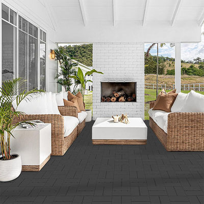 E-Purchasing Rubber Interlocking Deck Tiles, 9 Pack Patio Flooring, 12"X12" For Outdoor Black Color