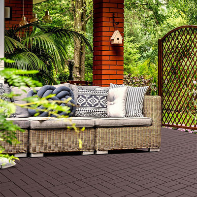 Outdoor Rubber Paver Tiles All Weather Use, Waterproof Pavers For Pool Balcony Backyard Porch, Dark Grey