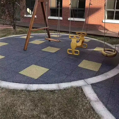 Fireproof And Silent Rubber Paver Tiles Outdoor Rubber Floor Mat 20mm25mm30mm35mm Anti-Slip Rubber Tile