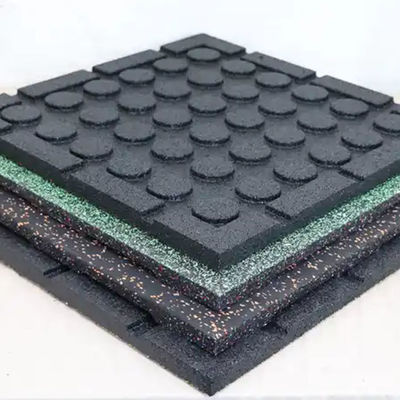 25mm 4pcs Eco Sports Outdoor Interlocking Tiles 20"X20"X1'' Thick Interlocking Rubber Gym Flooring