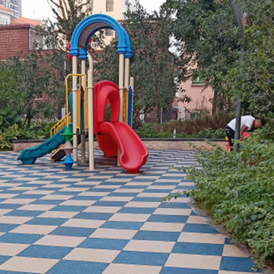 25mm 4pcs Eco Sports Outdoor Interlocking Tiles 20"X20"X1'' Thick Interlocking Rubber Gym Flooring
