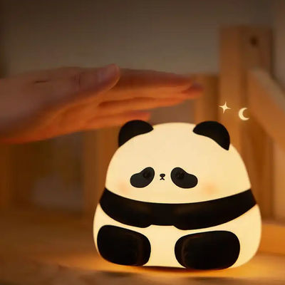 Cute Panda Led Light Usb Rechargeable Portable Night Lamp Touch Light kids table lamp Silicone Night Light For Kids