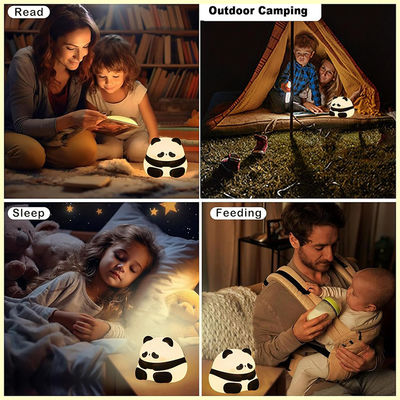 Cute Panda Led Light Usb Rechargeable Portable Night Lamp Touch Light kids table lamp Silicone Night Light For Kids