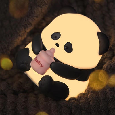 New Cute Animal Lithium Battery Operated Silicone Timer Night Light Baby Lamp Silicone Panda Night Light For Gifts
