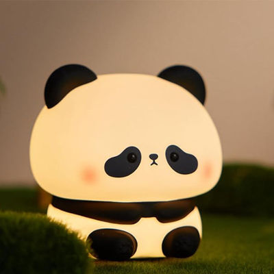 New Cute Animal Lithium Battery Operated Silicone Timer Night Light Baby Lamp Silicone Panda Night Light For Gifts