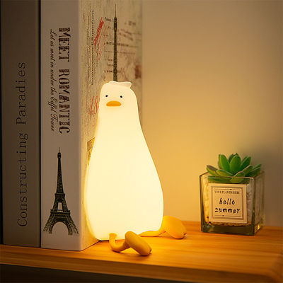 Babies Kids Silicone Animal Night Light With Charging Port 3 Level Dimmable Silicone LED Lying Flat Duck Lamp