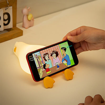 Babies Kids Silicone Animal Night Light With Charging Port 3 Level Dimmable Silicone LED Lying Flat Duck Lamp