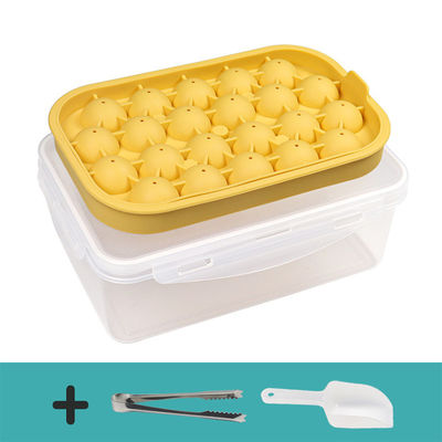 Ice Cube Tray 2 Pack Flexible Silicone 22 Ice Balls Maker With Lid BPA Free