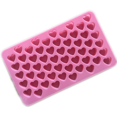 Silicone Mini Heart 55-Cavity Molds For Baking, Heart Shape Ice Cube Candy Chocolate Mold, Valentine Candy Molds
