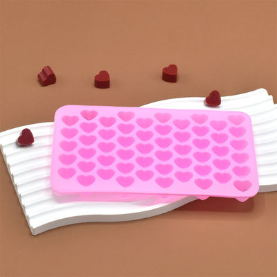 Silicone Mini Heart 55-Cavity Molds For Baking, Heart Shape Ice Cube Candy Chocolate Mold, Valentine Candy Molds