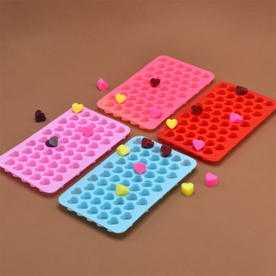 Silicone Mini Heart 55-Cavity Molds For Baking, Heart Shape Ice Cube Candy Chocolate Mold, Valentine Candy Molds
