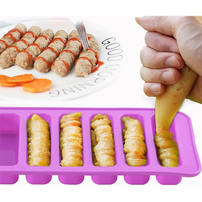 Long Strips Silicone Mold Heart Shaped Cookie Mold 10 Cavity Chocolate Molds Ice Cube Tray Jelly Cake Candy Baking