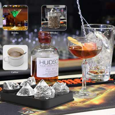3D Skull Ice Cube Trays And 2 Diamond Shaped Ice Cube Moulds For Whisky Cocktails And Coffee Ice Cube Molds Black