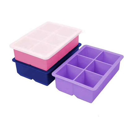 Large Square Ice Cube Tray With Lid Easy Release Reusable Ice Cubes For Soup Freezer Wine Juice