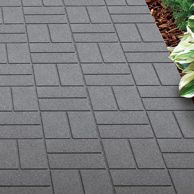 Gray Color And 8 Tiles Rubber Dual Sided Rubber Paver Tile-16" X 16" X 3/4" Inch